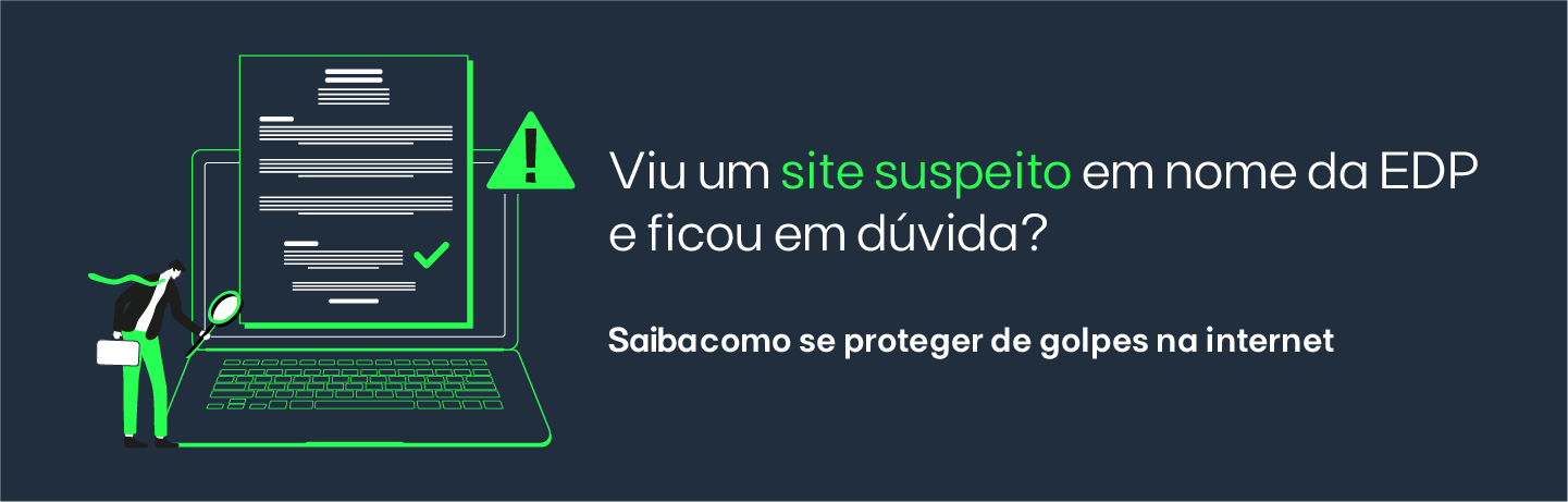 Ilustração de um homem com uma lupa visualizando um computador, checando as informações